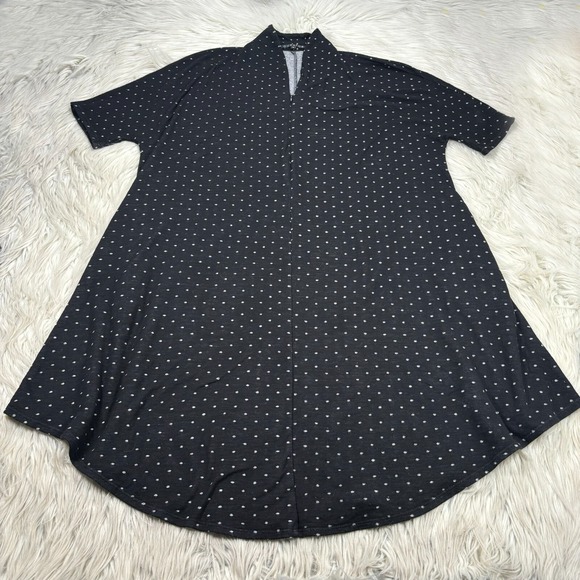 Dresses & Skirts - Curator Women's M Black White Zip Neck Polka Dot Knit A-Line Dress